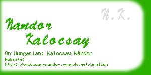 nandor kalocsay business card